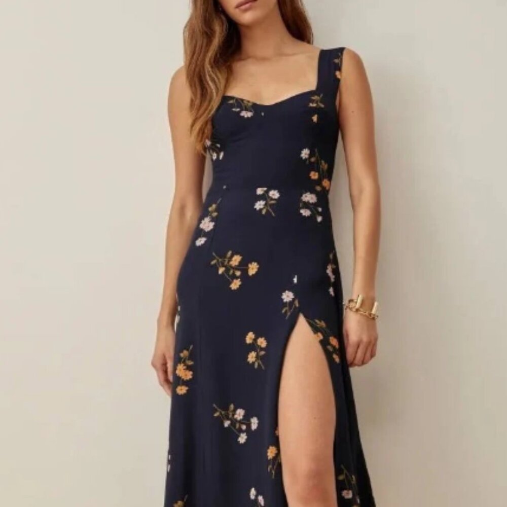 Reformation Fulton Dress (Navy)
